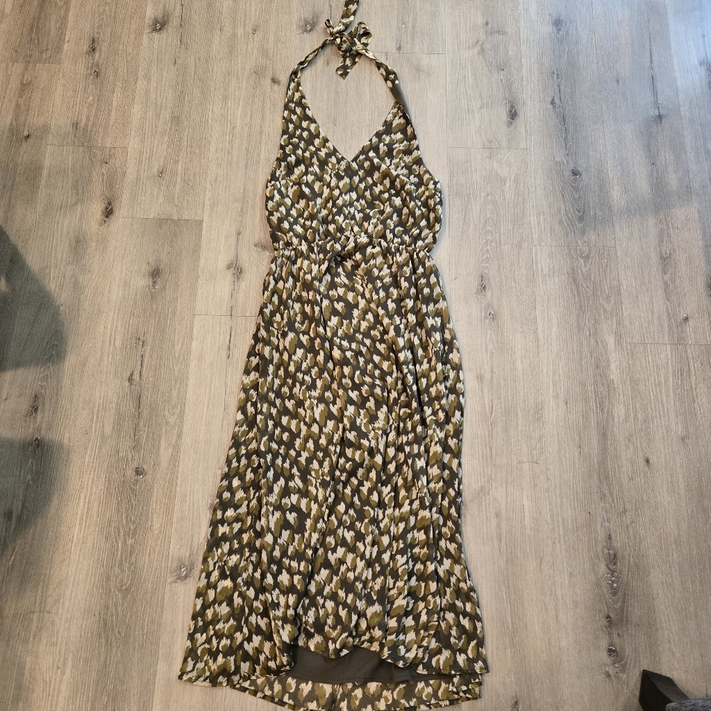 Banana Republic Halter Lined Midi Dress Womens Size Medium - Picture 2 of 5